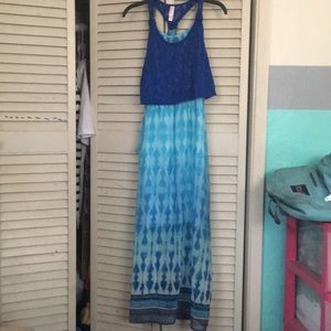 long blue dress
